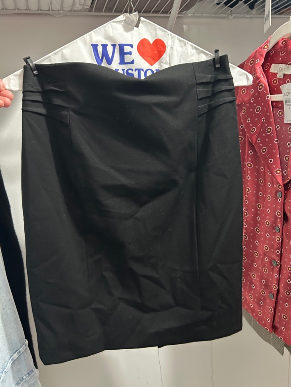 Express Black Pencil Skirt with Pleat Detail
